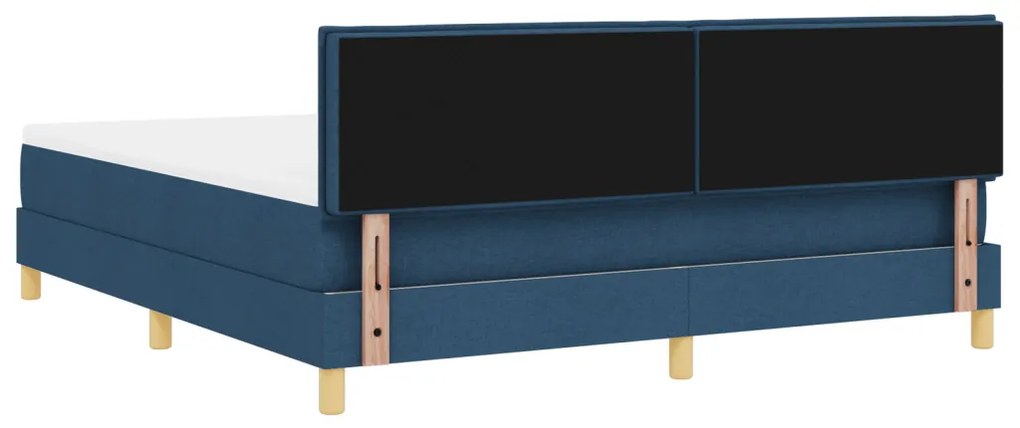 Box Spring Ágy Matraccal és LED Kék 180x200 cm Szövet