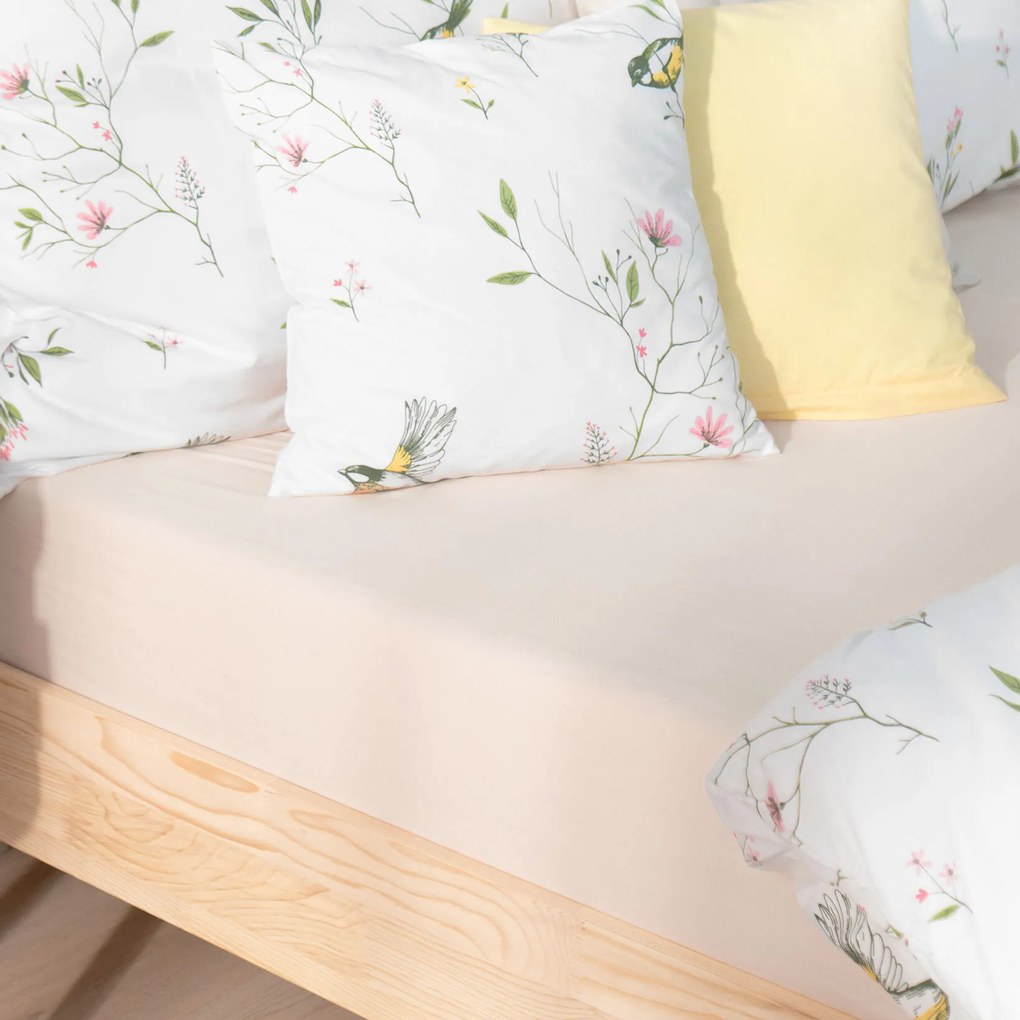 Goldea jersey gumis lepedő - bézs 120 x 200 cm