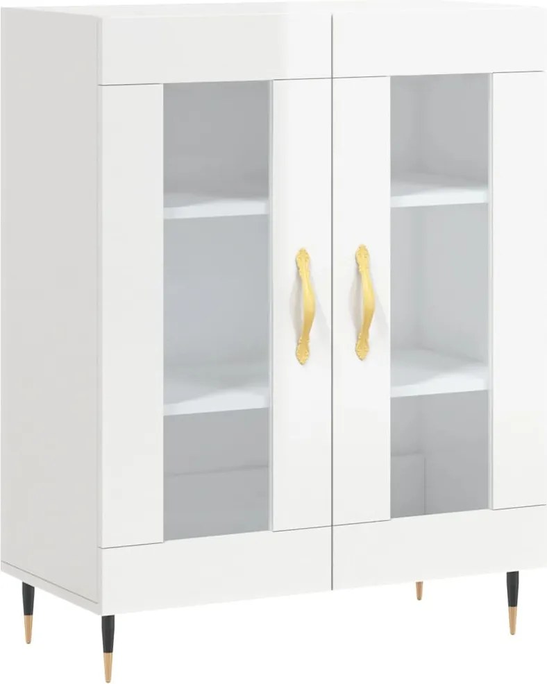 vidaXL magasfényű fehér szerelt fa tálalószekrény 69,5 x 34 x 90 cm
