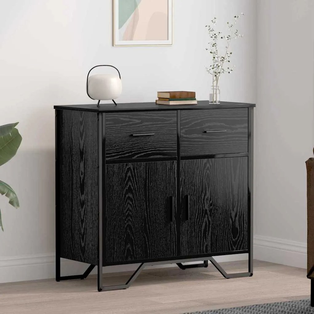 Széf fiókkal Musta tammi 79.5 x 35.5 x 74.5 cm Faanyag