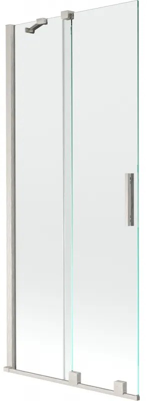 Mexen Velar, 2 szárnyas eltolható kádparaván 80 x 150 cm, 8mm átlátszó üveg, csiszolt acél, 896-080-000-01-97
