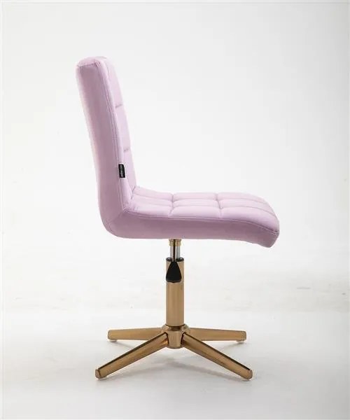 HR7009CROSS Halványlila modern velúr szék arany lábbal