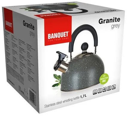 Banquet GRANITE Grey teáskanna rozsdamentes acél , 1,7 l