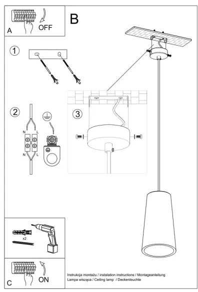 Sollux SL.0849 - Csillár zsinóron GULCAN 1xE27/15W/230V