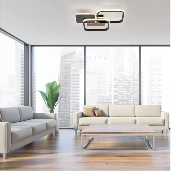 Leuchten Direkt 14117-78 - LED Mennyezeti lámpa SEVENT LED/36W/230V fekete/barna