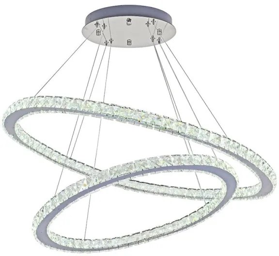 LED állítható fényerejű csillár kábellel LED/160W/230V 3000-6500K ezüst + DO