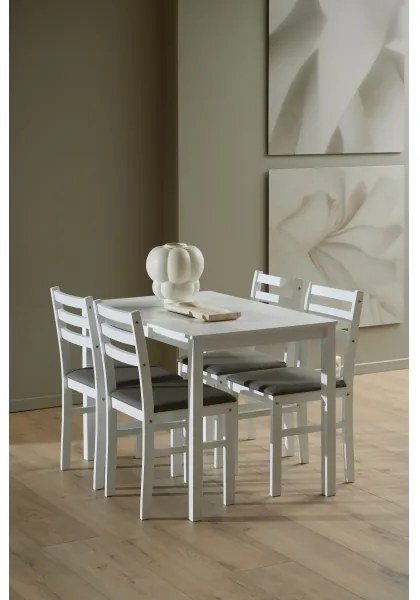EMILY fehér étkezőgarnitúra (asztal és 4 db szék)