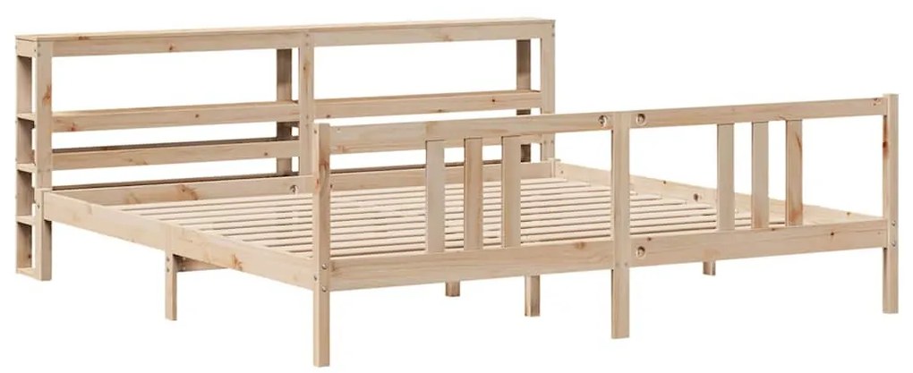 tömör fenyőfa ágykeret fejtámlával 180 x 200 cm