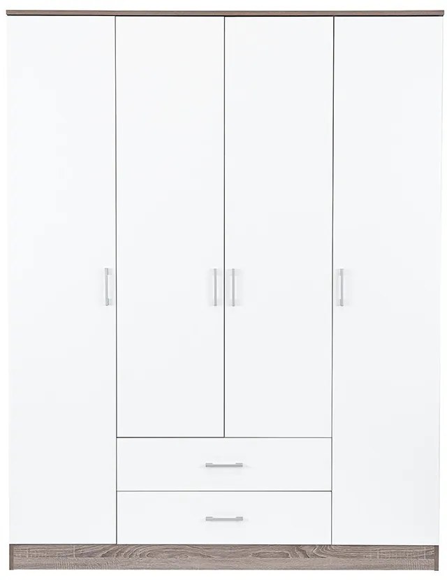 Miami gardróbszekrény 160x205 cm fehér-yorki tölgy