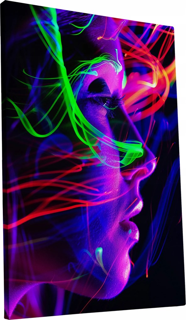 Vászonkép Női portré színekben otthon nappali 60x90