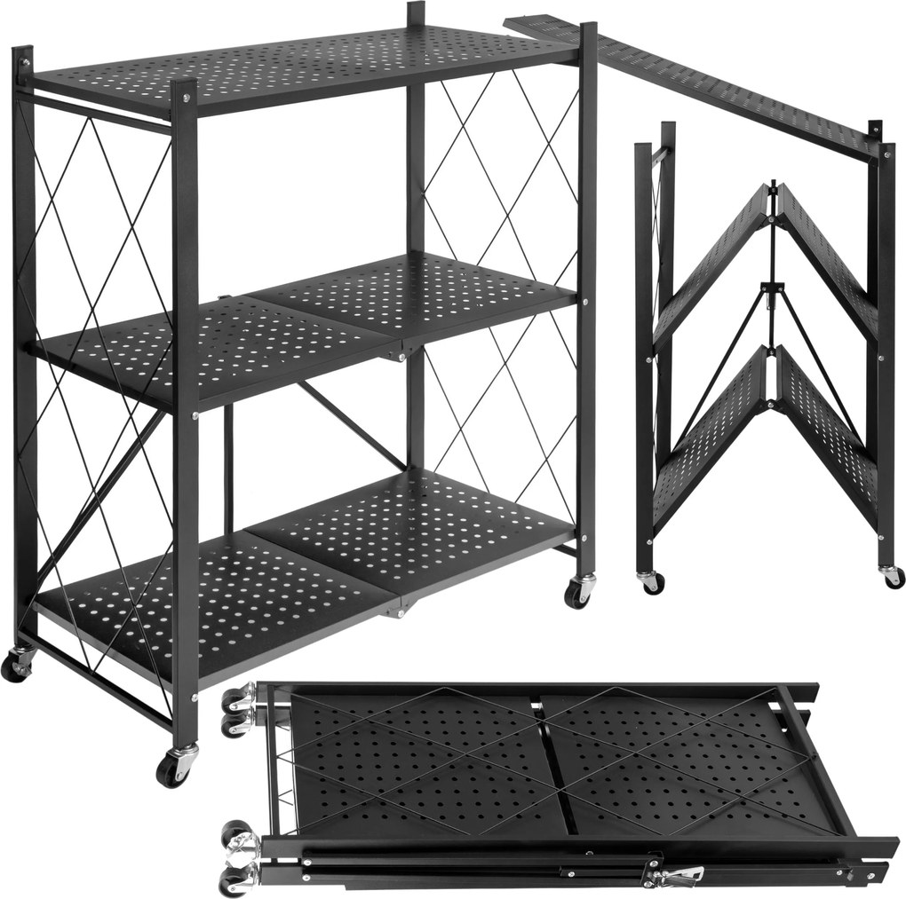 GESTEL összecsukható tárolópolc, fekete