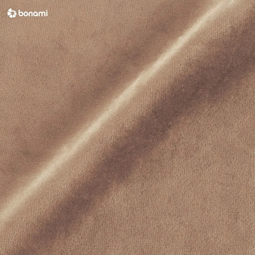 Világosbarna kárpitozott ágyneműtartós franciaágy ágyráccsal 160x200 cm Kiana – Makamii