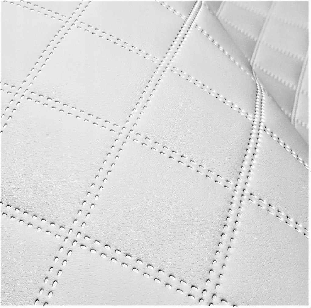 Fehér steppelt ökobőr dekorpanel 7x7cm Fali kárpit