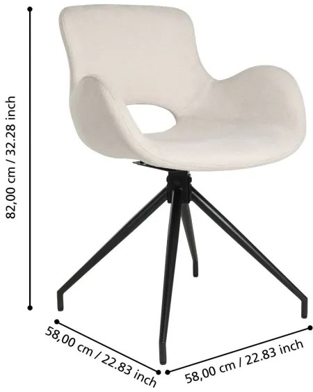 Eglo 424706 - Étkezőszék BULACAN 82x58 cm krémes/fekete