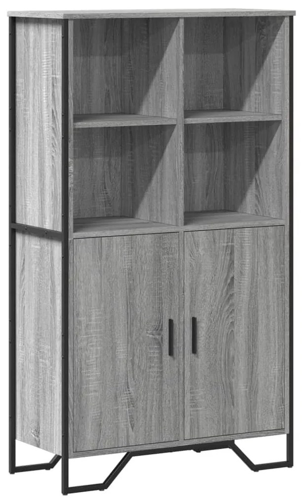 szürke sonoma színű szerelt fa magasszekrény 79,5x35,5x137,5 cm