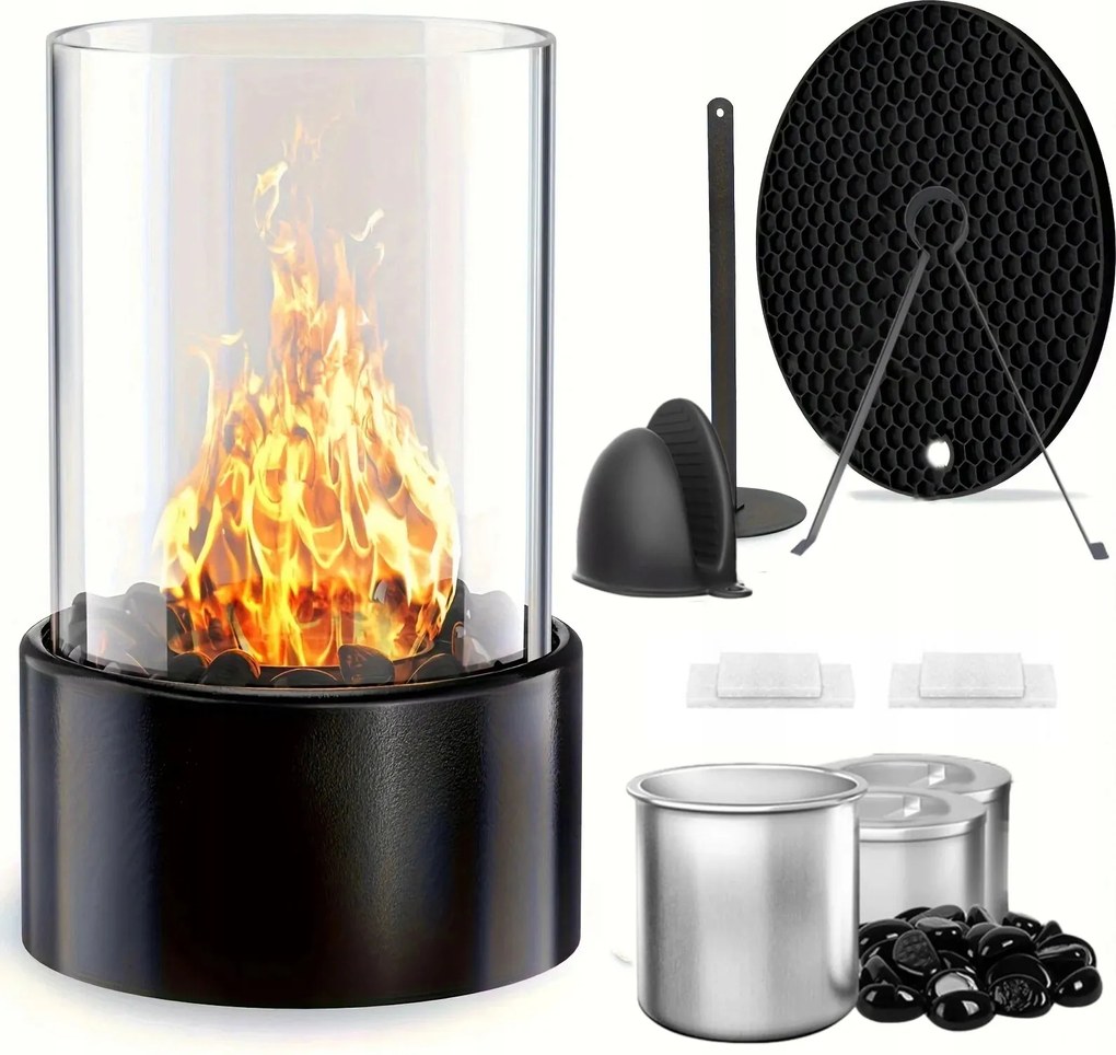 Biokandalló biokandalló szabadonálló bioüzemanyag asztal terasz üveg szett