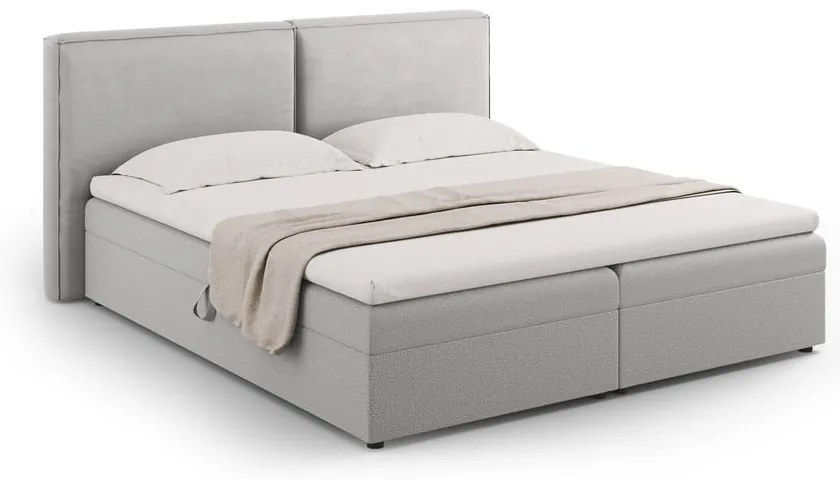 Világosszürke ágyneműtartós boxspring ágy 180x200 cm Arendal – Cosmopolitan Design