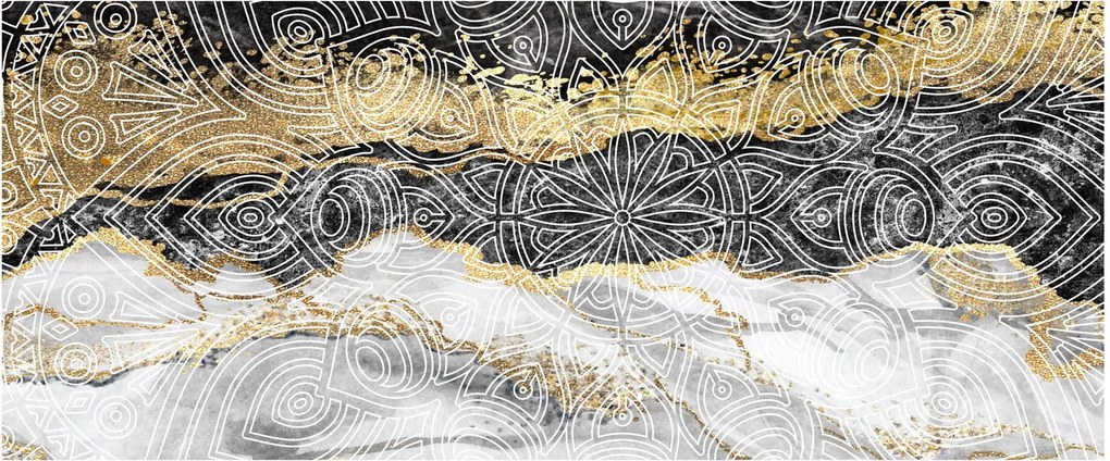 Kép - Mandala márványból (120x50 cm)