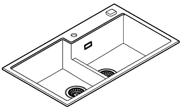 GROHE 31649AP0 - K500 mosogató, 860 × 500 mm, gránit/fekete