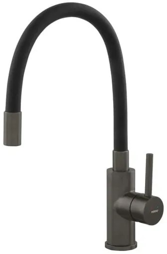 Novaservis Ferro flexi mosogató csaptelep szilikon karral fekete/gun metal BZA4BSSGM