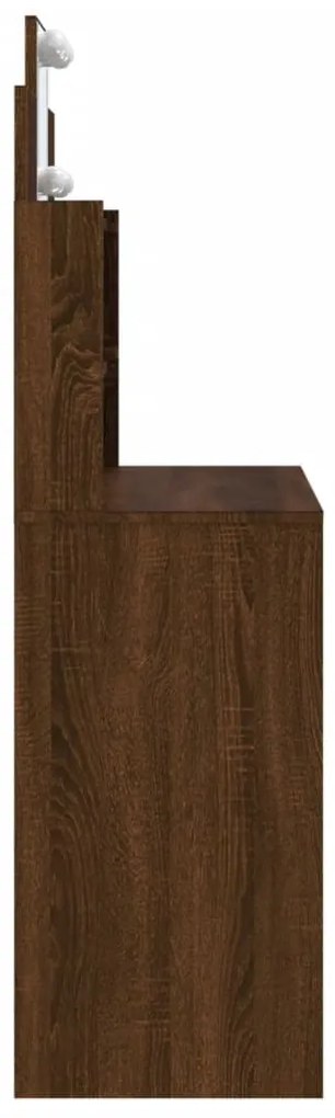 barna tölgy fésülködőasztal LED-del 96x40x142 cm