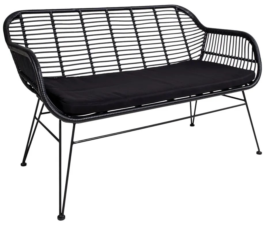 Trieste fekete műrattan kerti kanapé - House Nordic