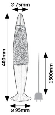 Rabalux 76115 - LED Lávalámpa GLITTER 2 LED/25W/230V