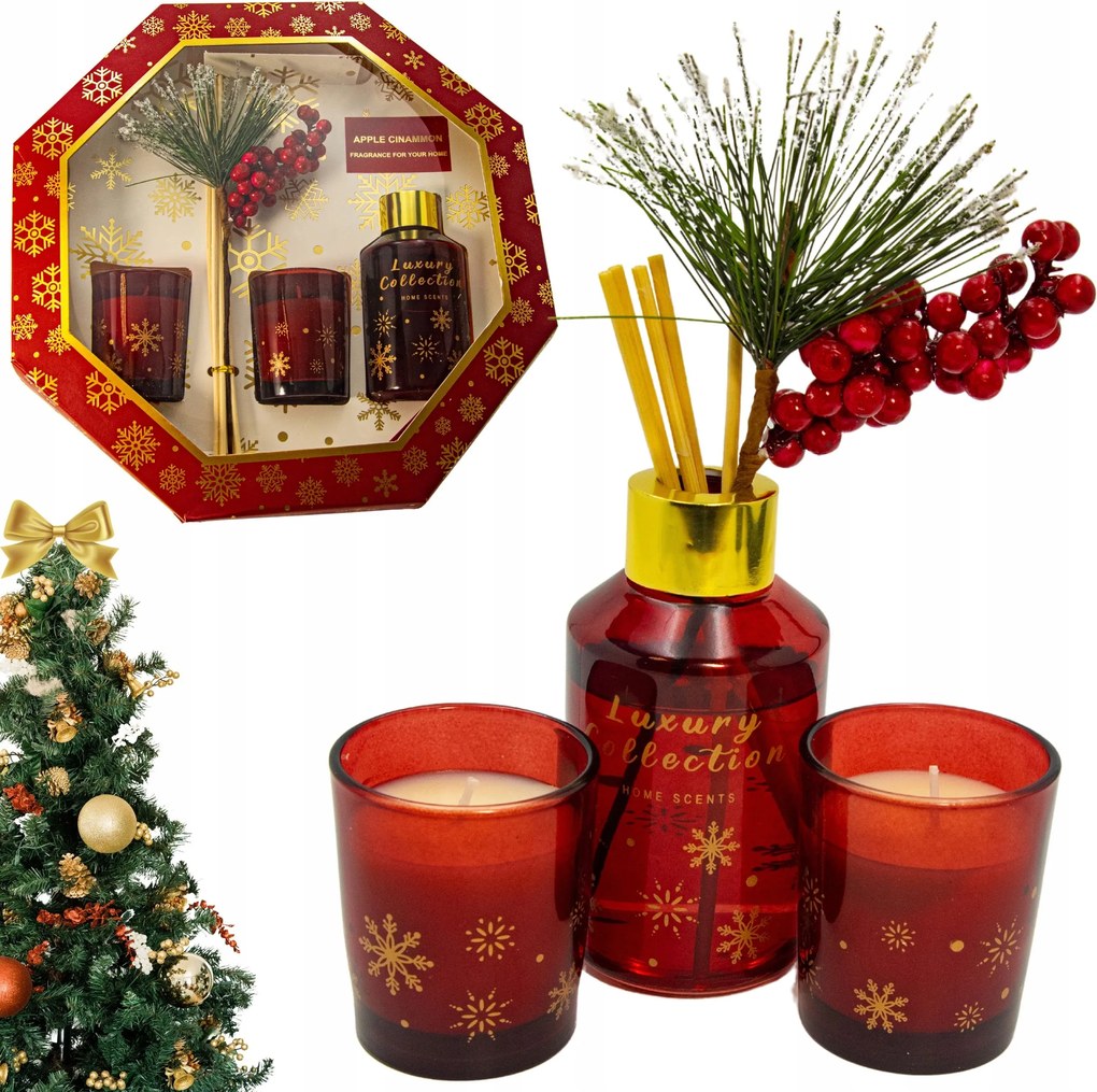 Karácsonyi Diffúzor KÉSZLET2x Gyertya Karácsonyi Ajándék Anya Feleség Lánya