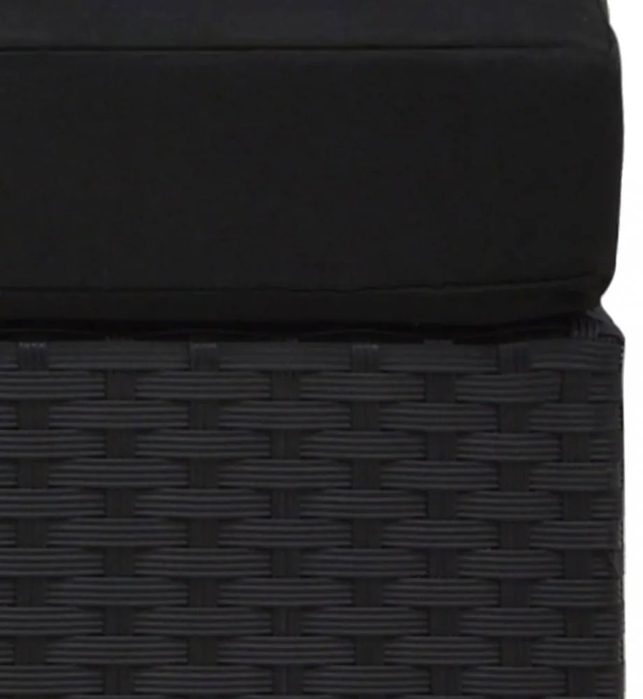 3 személyes fekete elemes polyrattan kanapé