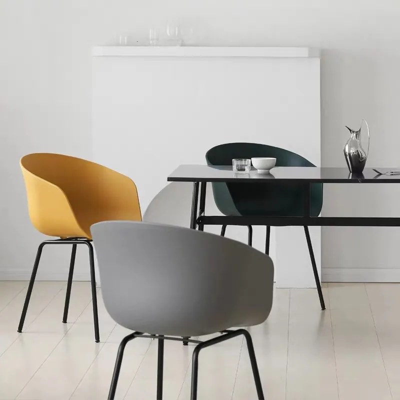 Scaun modern din plastic în carouri Yellow - Livorno