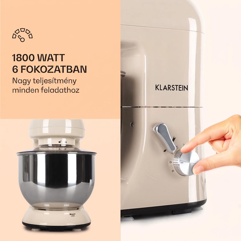 Klarstein Bella, konyhai robotgép, 1800 W, 2,7 PS, 5 L