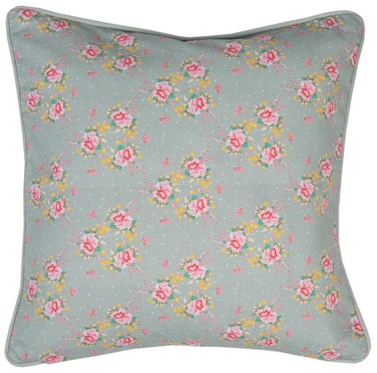 Vintage rózsás madárkás pamut díszpárna huzat Cheerful Roses