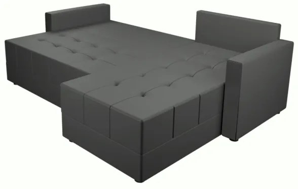 Univerzális, L-alakú, kihúzható sarokülőgarnitúra DUBLIN, szürke