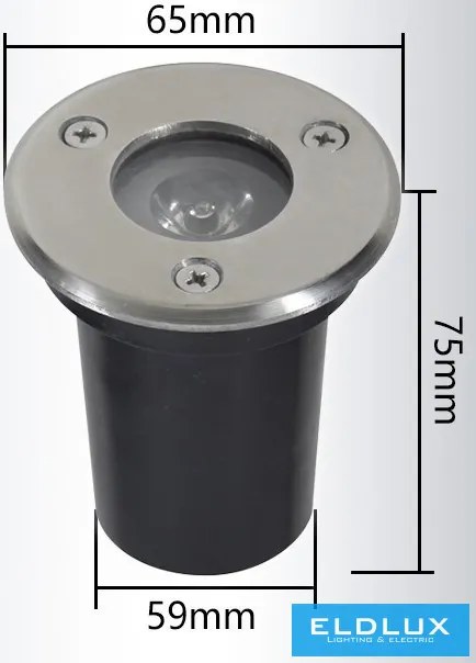 UNIVERSO Taposólámpa LED 1.5w 120lm 3000k 60° IP65 acél Ø65-Ø59x75mm