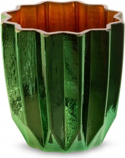 Dekorációs gyertyatartó Negro 10x10 Eurofirany zöld réz üveg