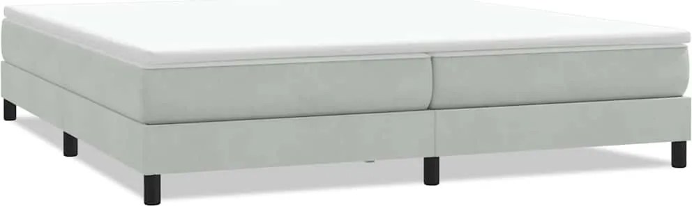 vidaXL világosszürke bársony rugós ágy matrac nélkül 200x220 cm