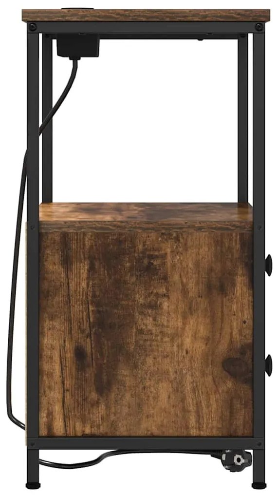 Éjjeliszekrény 2 pcs Füstölt tölgy 40 x 31 x 60 cm Faanyag