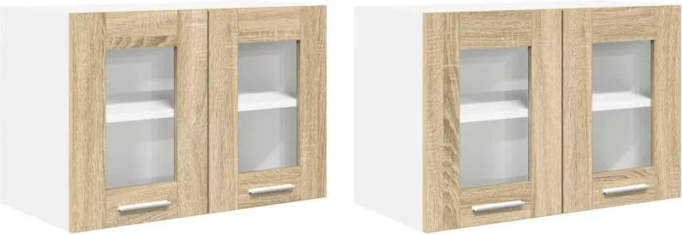 vidaXL Függő szekrény 2 pcs Sonoma tölgy 60 x 31 x 40 cm Faanyag