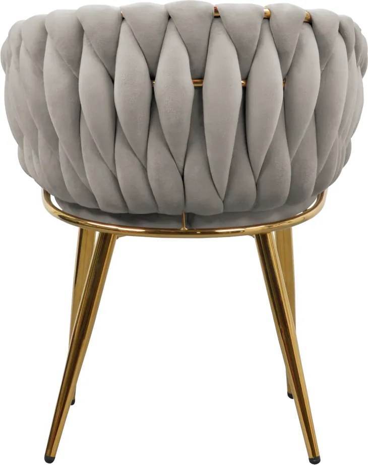 Étkezőszék, szürkésbarna Taupe Velvet szövet/gold króm arany, DEILA
