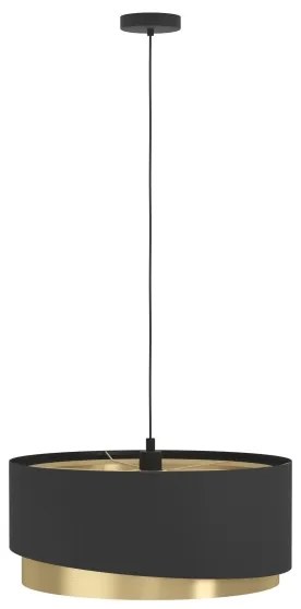 Eglo 39926 - Csillár zsinóron MANDERLINE 1xE27/40W/230V fekete/arany