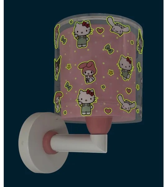 Dalber 41259 - Gyerek fali lámpa HELLO KITTY&FRIENDS 1xE27/15W/230V rózsaszín