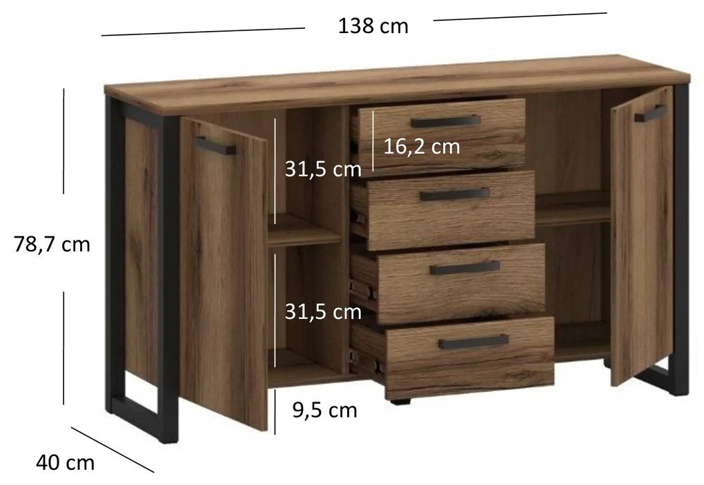 Komód Marni (sötét delano tölgy). 1053042