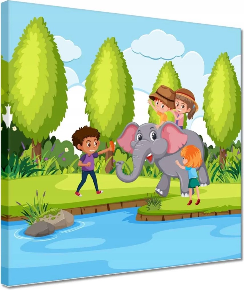 Vászonkép 30x30 Állatkert Állatok Szafari Elefánt