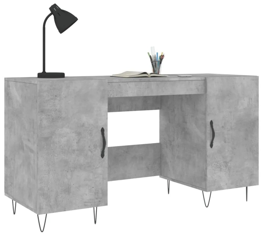 betonszürke szerelt fa íróasztal 140 x 50 x 75 cm
