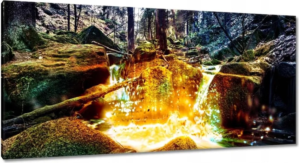 Vászonkép 115x55 Hegyi vízesés Tájkép