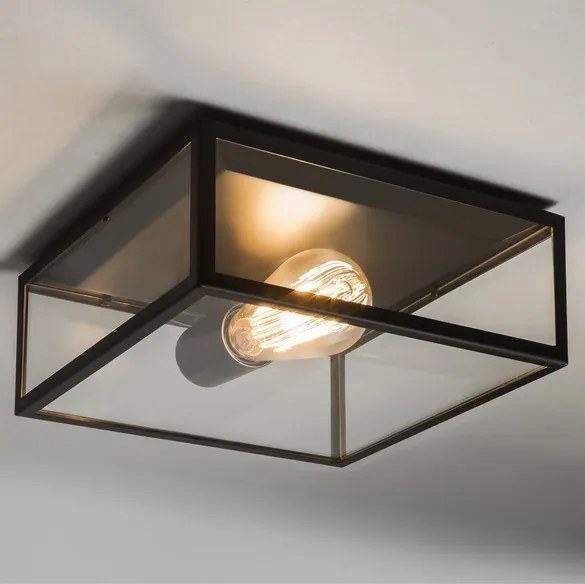 ASTRO LIGHTING 1353001 BRONTE Modern Kültéri Mennyezeti Lámpa Fekete, Átlátszó E27 IP23