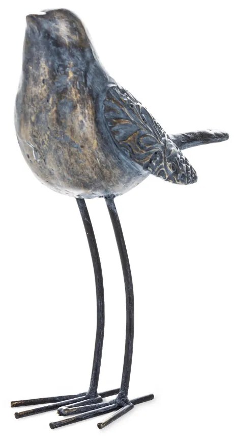 Dekorfigura Bird Műanyag Kék, Arany 16,2x13,5x5,5cm