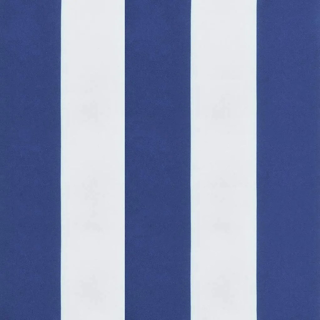 2 db kék és fehér csíkos szövet kerti padpárna 200 x 50 x 7 cm