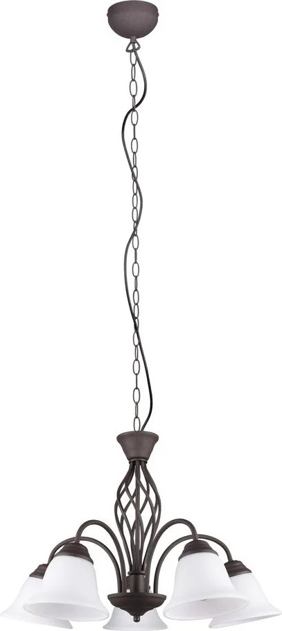 Sötétbarna függőlámpa üveg búrával ø 60 cm Rustica – Trio