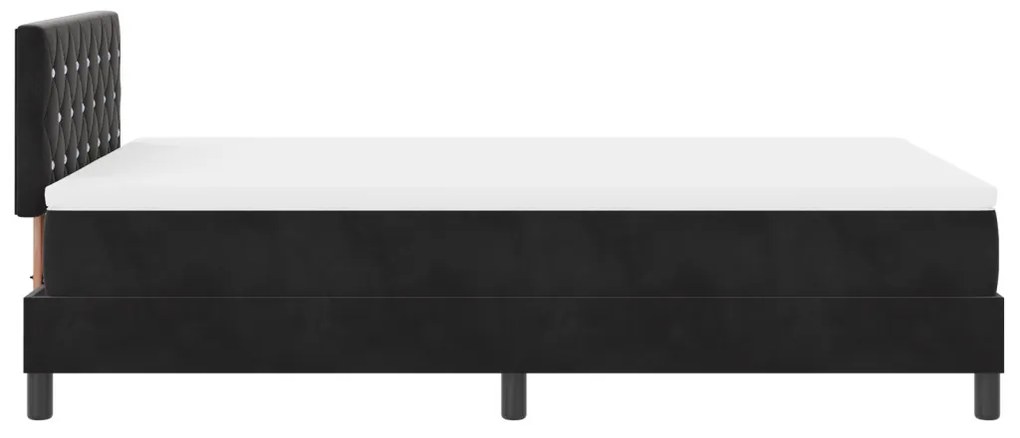 Box Spring Ágy Matraccal & LED Fekete 120x190 cm Bársony